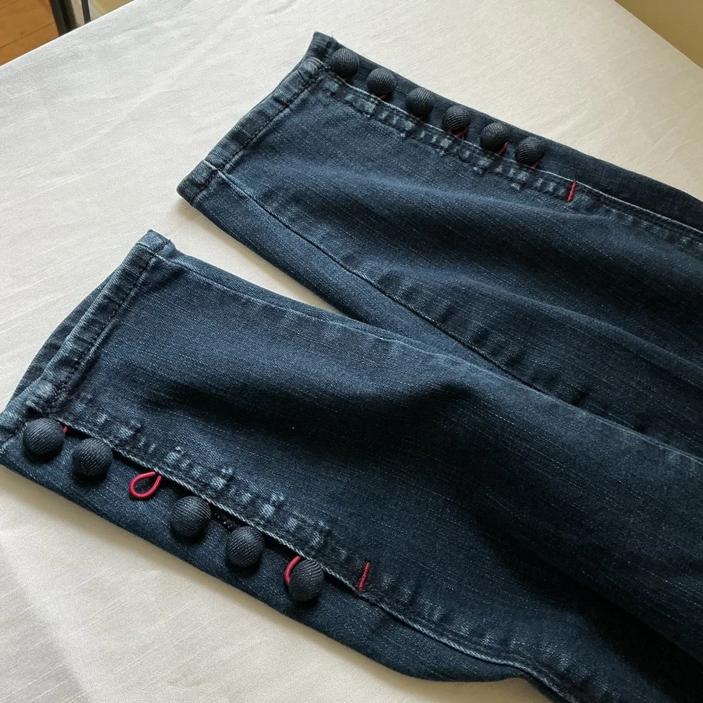 WHBM Skinny Ankle Jeans Button Hem
